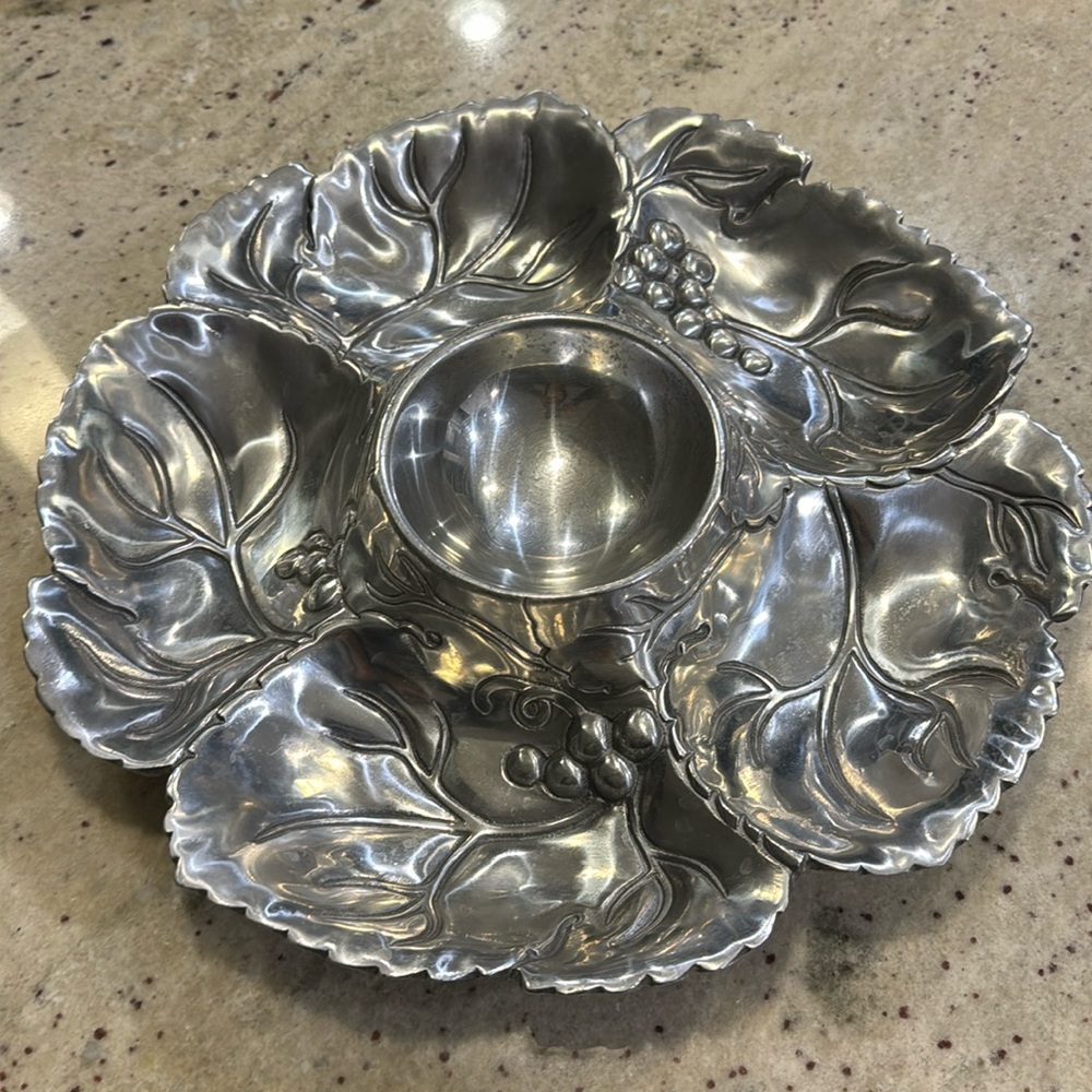 Arthur Court grape collection 5 section serving tray